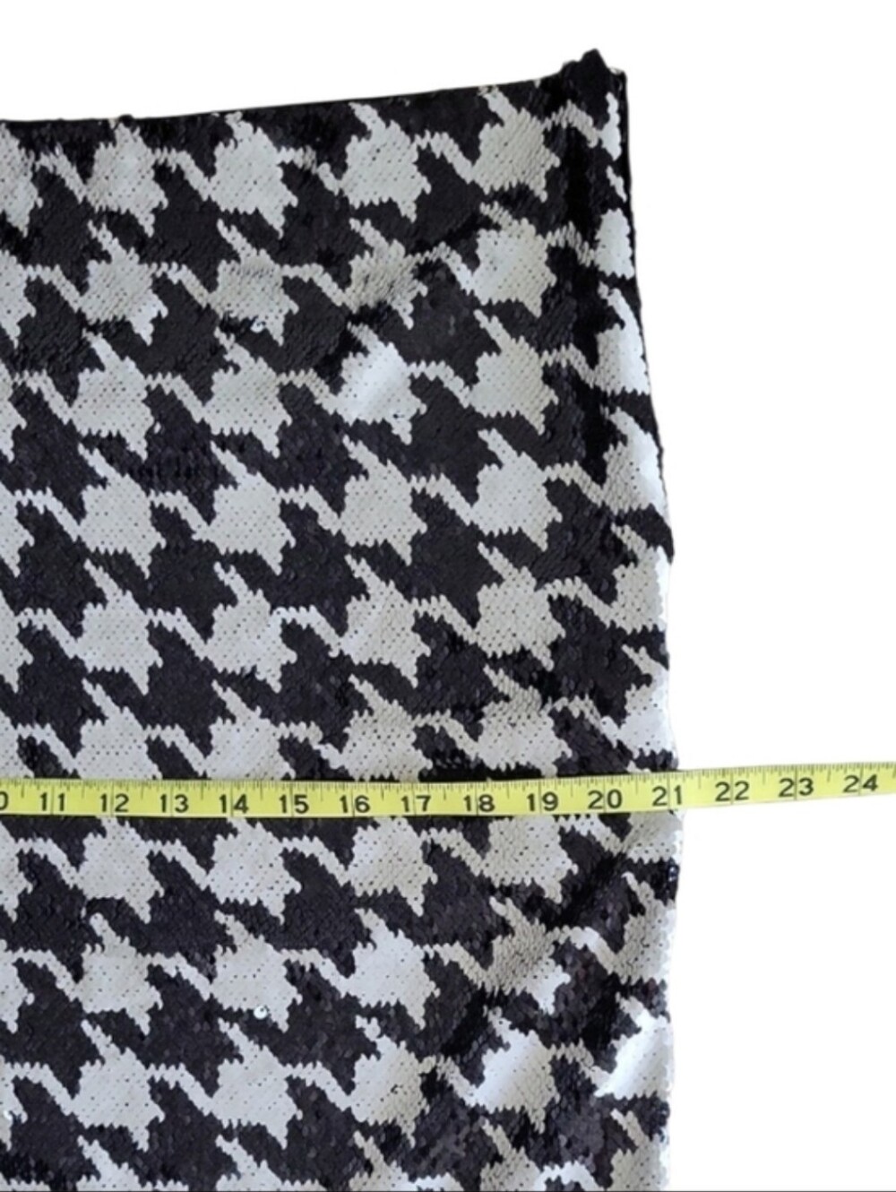 Ann Taylor Black White Houndstooth Sequin Pencil Skirt Size 16 - Picture 10 of 14